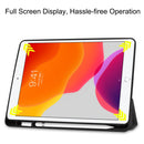 For iPad 10.2 2021 / 2020 / 2019 Custer Texture Horizontal Flip Smart TPU Leather Case with Sleep / Wake-up Function & Three-folding Holder & Pen Slot(Black)