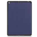 For iPad 10.2 2021 / 2020 / 2019 Custer Texture Horizontal Flip Smart TPU Leather Case with Sleep / Wake-up Function & Three-folding Holder & Pen Slot(Dark Blue)