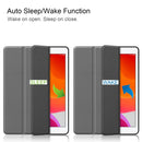 For iPad 10.2 2021 / 2020 / 2019 Custer Texture Horizontal Flip Smart TPU Leather Case with Sleep / Wake-up Function & Three-folding Holder & Pen Slot(Grey)