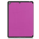 For iPad 10.2 2021 / 2020 / 2019 Custer Texture Horizontal Flip Smart TPU Leather Case with Sleep / Wake-up Function & Three-folding Holder & Pen Slot(Purple)
