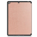 For iPad 10.2 2021 / 2020 / 2019 Custer Texture Horizontal Flip Smart TPU Leather Case with Sleep / Wake-up Function & Three-folding Holder & Pen Slot(Rose Gold)