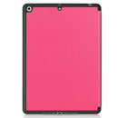 For iPad 10.2 2021 / 2020 / 2019 Custer Texture Horizontal Flip Smart TPU Leather Case with Sleep / Wake-up Function & Three-folding Holder & Pen Slot(Rose Red)