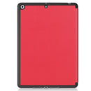For iPad 10.2 2021 / 2020 / 2019 Custer Texture Horizontal Flip Smart TPU Leather Case with Sleep / Wake-up Function & Three-folding Holder & Pen Slot(Red)