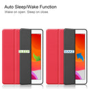 For iPad 10.2 2021 / 2020 / 2019 Custer Texture Horizontal Flip Smart TPU Leather Case with Sleep / Wake-up Function & Three-folding Holder & Pen Slot(Red)