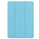 For iPad 10.2 2021 / 2020 / 2019 Custer Texture Horizontal Flip Smart TPU Leather Case with Sleep / Wake-up Function & Three-folding Holder & Pen Slot(Sky Blue)