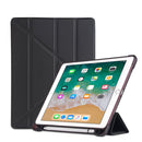 Multi-folding Shockproof TPU Protective Case for iPad 9.7 (2018) / 9.7 (2017) / air / air2, with Holder & Pen Slot(Black)
