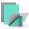 Multi-folding Shockproof PC + PU Leather Protective Case for iPad Pro 12.9 2018 / 2020, with Holder & Sleep / Wake-up Function(Mint Green)