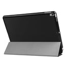 For iPad Pro 10.5 inch PU Litchi Texture 3-folding Smart Case Clear Back Cover with Holder(Black)