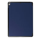 For iPad Pro 10.5 inch PU Litchi Texture 3-folding Smart Case Clear Back Cover with Holder(navy)