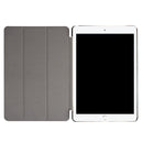 For iPad Pro 10.5 inch PU Litchi Texture 3-folding Smart Case Clear Back Cover with Holder(navy)