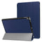For iPad Pro 10.5 inch PU Litchi Texture 3-folding Smart Case Clear Back Cover with Holder(navy)
