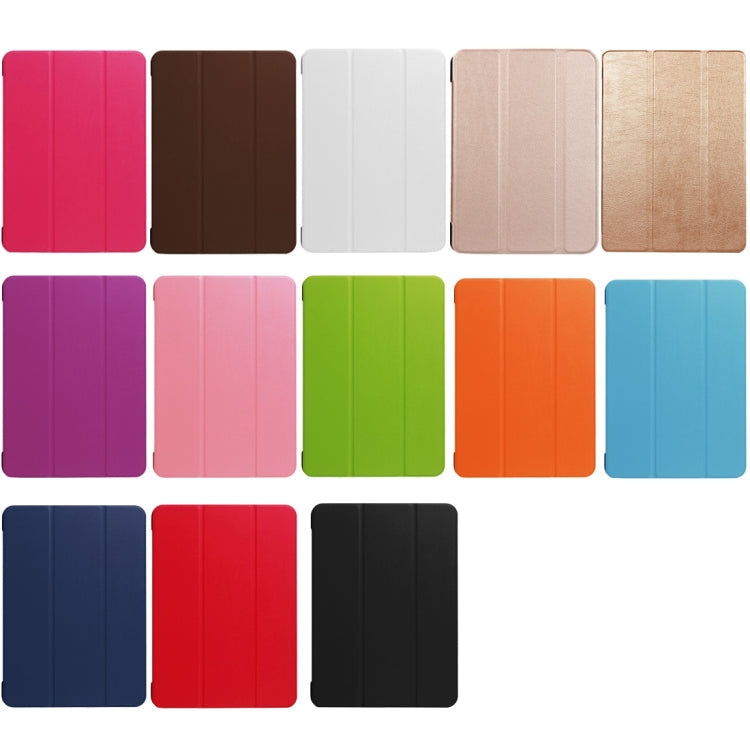 For iPad Pro 10.5 inch PU Litchi Texture 3-folding Smart Case Clear Back Cover with Holder(navy)
