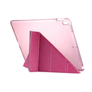 For iPad Pro 10.5 inch Silk Texture Horizontal Deformation Flip Leather Case with 4-folding Holder & Sleep / Wake-up(Magenta)