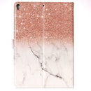 For iPad Pro 10.5 inch (2017) Gold White Marble Pattern Horizontal Flip Leather Protective Case with Holder & Card Slots & Wallet