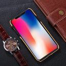 For iPhone X / XS Snake Skin Texture Paste Protective Back Cover Case(Gold)