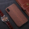 For iPhone X / XS Snake Skin Texture Paste Protective Back Cover Case(Brown)