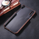 For iPhone X / XS Snake Skin Texture Paste Protective Back Cover Case(Brown)