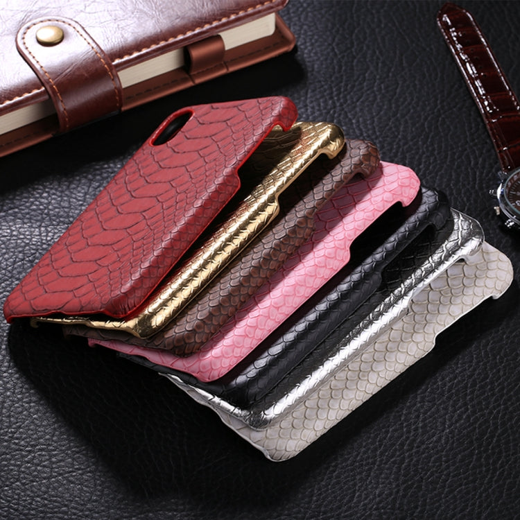 For iPhone X / XS Snake Skin Texture Paste Protective Back Cover Case(White)