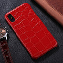 For iPhone X / XS Crocodile Texture Paste Protective Back Cover Case (Red)