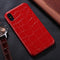 For iPhone X / XS Crocodile Texture Paste Protective Back Cover Case (Red)