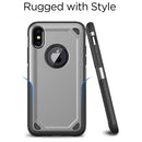 For iPhone X / XS Shockproof Rugged Armor Protective Case(Grey)