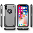 For iPhone X / XS Shockproof Rugged Armor Protective Case(Grey)
