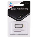 For iPhone X Rear Camera Lens Protection Ring Cover with Tray Eject Tool Needle(Black)