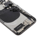 Battery Back Cover Assembly with Side Keys & Vibrator & Loud Speaker & Power Button + Volume Button Flex Cable & Card Tray & Battery Adhesive for iPhone X(Black)