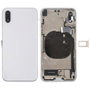 Battery Back Cover Assembly with Side Keys & Vibrator & Loud Speaker & Power Button + Volume Button Flex Cable & Card Tray & Battery Adhesive for iPhone X(White)