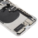 Battery Back Cover Assembly with Side Keys & Vibrator & Loud Speaker & Power Button + Volume Button Flex Cable & Card Tray & Battery Adhesive for iPhone X(White)
