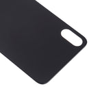 Easy Replacement Big Camera Hole Glass Back Battery Cover with Adhesive for iPhone X(Black)