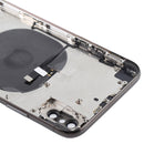 Battery Back Cover Assembly with Side Keys & Wireless Charging Module & Volume Button Flex Cable & Card Tray for iPhone X(Black)