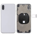 Battery Back Cover Assembly with Side Keys & Wireless Charging Module & Volume Button Flex Cable & Card Tray for iPhone X(White)