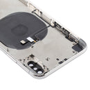 Battery Back Cover Assembly with Side Keys & Wireless Charging Module & Volume Button Flex Cable & Card Tray for iPhone X(White)