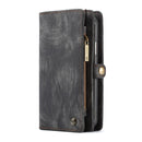 CaseMe-008 for iPhone X / XS TPU + PC Magnetic Absorption Detachable Back Cover Horizontal Flip Leather Case with Holder & Card Slots & Zipper Wallet & Photo Frame(Black)