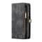CaseMe-008 for iPhone X / XS TPU + PC Magnetic Absorption Detachable Back Cover Horizontal Flip Leather Case with Holder & Card Slots & Zipper Wallet & Photo Frame(Black)