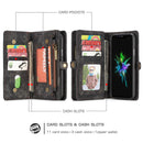 CaseMe-008 for iPhone X / XS TPU + PC Magnetic Absorption Detachable Back Cover Horizontal Flip Leather Case with Holder & Card Slots & Zipper Wallet & Photo Frame(Black)