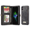 CaseMe-008 for iPhone X / XS TPU + PC Magnetic Absorption Detachable Back Cover Horizontal Flip Leather Case with Holder & Card Slots & Zipper Wallet & Photo Frame(Black)