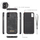 CaseMe-008 for iPhone X / XS TPU + PC Magnetic Absorption Detachable Back Cover Horizontal Flip Leather Case with Holder & Card Slots & Zipper Wallet & Photo Frame(Black)