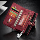 CaseMe-008 for iPhone X / XS TPU + PC Magnetic Absorption Detachable Back Cover Horizontal Flip Leather Case with Holder & Card Slots & Zipper Wallet & Photo Frame(Red)