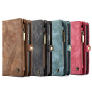 CaseMe-008 for iPhone X / XS TPU + PC Magnetic Absorption Detachable Back Cover Horizontal Flip Leather Case with Holder & Card Slots & Zipper Wallet & Photo Frame(Brown)