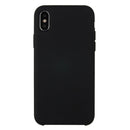 For iPhone X / XS Pure Color Liquid Silicone + PC Dropproof Protective Back Cover Case(Black)