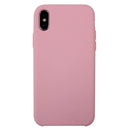 For iPhone X / XS Pure Color Liquid Silicone + PC Dropproof Protective Back Cover Case(Pink)
