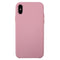 For iPhone X / XS Pure Color Liquid Silicone + PC Dropproof Protective Back Cover Case(Pink)
