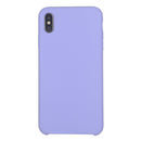 Pure Color Liquid Silicone + PC Dropproof Protective Back Cover Case for iPhone X / XS(Light Purple)