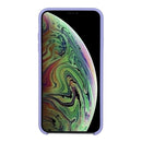Pure Color Liquid Silicone + PC Dropproof Protective Back Cover Case for iPhone X / XS(Light Purple)