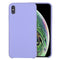 Pure Color Liquid Silicone + PC Dropproof Protective Back Cover Case for iPhone X / XS(Light Purple)
