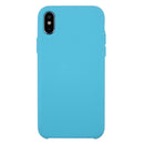 Pure Color Liquid Silicone + PC Dropproof Protective Back Cover Case for iPhone X / XS(Blue)