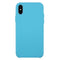 Pure Color Liquid Silicone + PC Dropproof Protective Back Cover Case for iPhone X / XS(Blue)