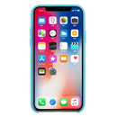 Pure Color Liquid Silicone + PC Dropproof Protective Back Cover Case for iPhone X / XS(Blue)